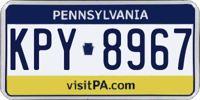 PA license plate KPY8967
