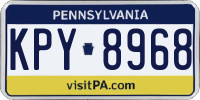 PA license plate KPY8968