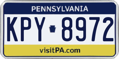 PA license plate KPY8972