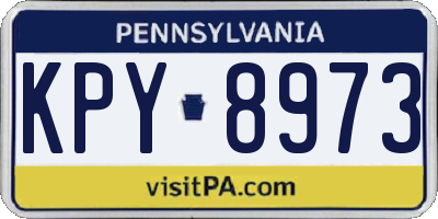 PA license plate KPY8973