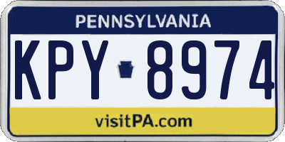 PA license plate KPY8974