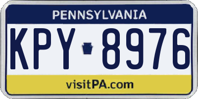 PA license plate KPY8976
