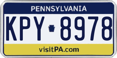 PA license plate KPY8978