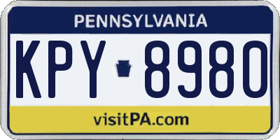 PA license plate KPY8980