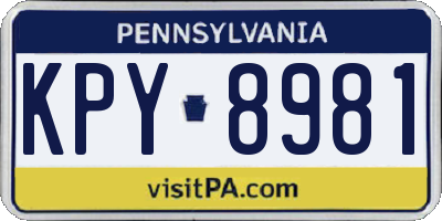 PA license plate KPY8981