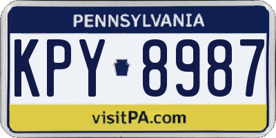 PA license plate KPY8987