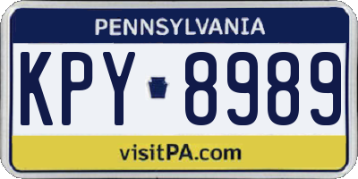 PA license plate KPY8989