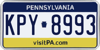 PA license plate KPY8993