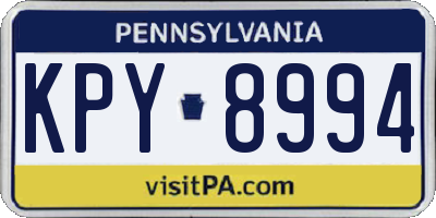 PA license plate KPY8994