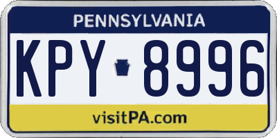 PA license plate KPY8996