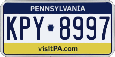 PA license plate KPY8997