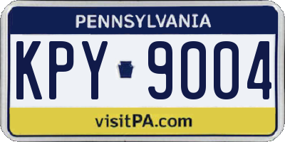 PA license plate KPY9004