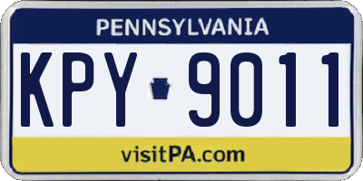 PA license plate KPY9011
