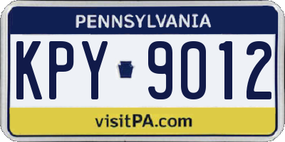 PA license plate KPY9012