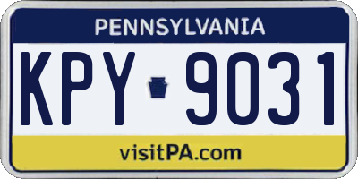 PA license plate KPY9031