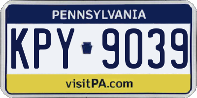 PA license plate KPY9039