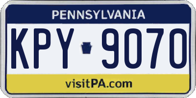 PA license plate KPY9070