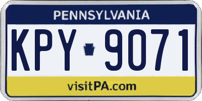 PA license plate KPY9071