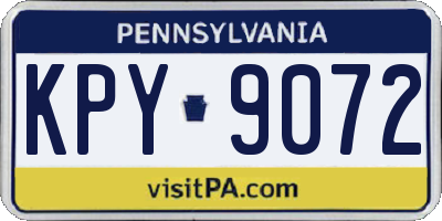 PA license plate KPY9072