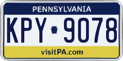 PA license plate KPY9078