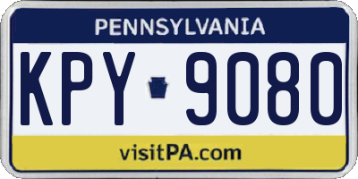 PA license plate KPY9080