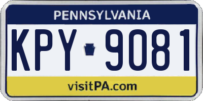 PA license plate KPY9081