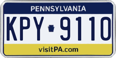 PA license plate KPY9110