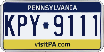 PA license plate KPY9111