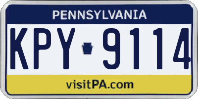 PA license plate KPY9114