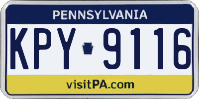 PA license plate KPY9116
