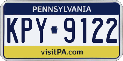 PA license plate KPY9122