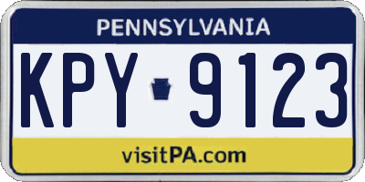 PA license plate KPY9123