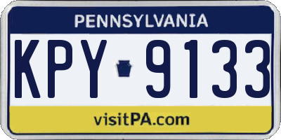 PA license plate KPY9133