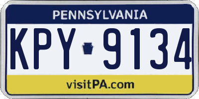 PA license plate KPY9134
