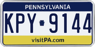 PA license plate KPY9144