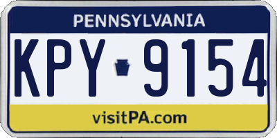PA license plate KPY9154