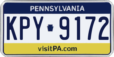 PA license plate KPY9172