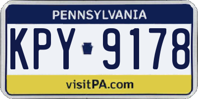 PA license plate KPY9178