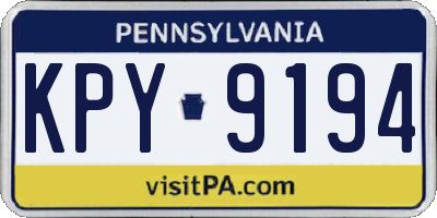 PA license plate KPY9194
