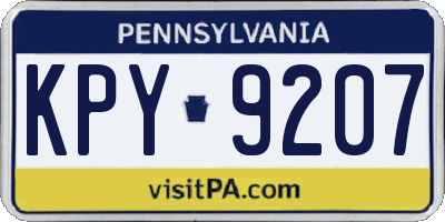 PA license plate KPY9207