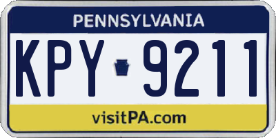 PA license plate KPY9211