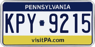 PA license plate KPY9215