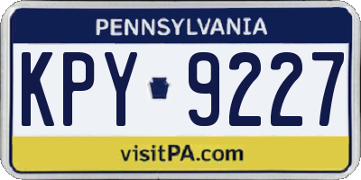 PA license plate KPY9227