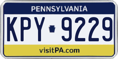 PA license plate KPY9229