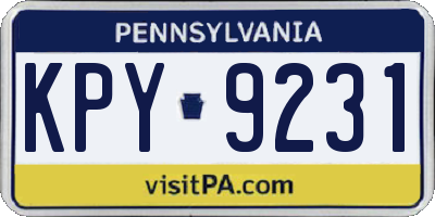 PA license plate KPY9231