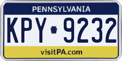 PA license plate KPY9232