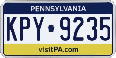 PA license plate KPY9235