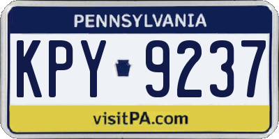 PA license plate KPY9237