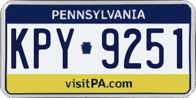 PA license plate KPY9251