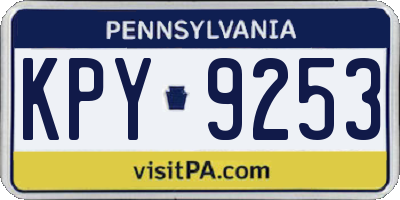 PA license plate KPY9253
